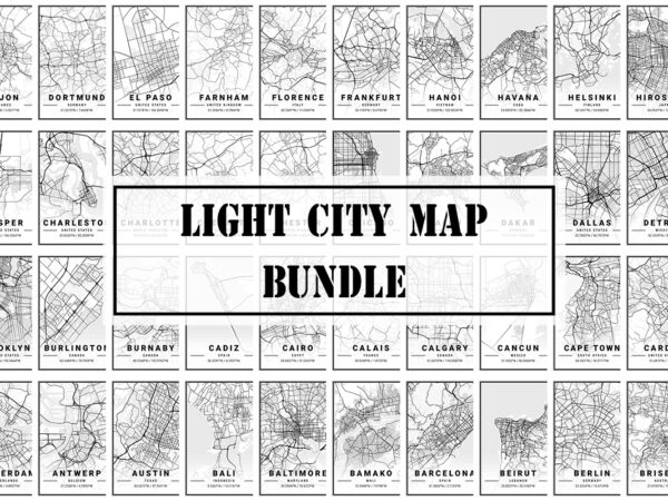 Light city map bundle t shirt vector graphic