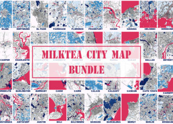 MilkTea City Map Bundle t shirt designs for sale
