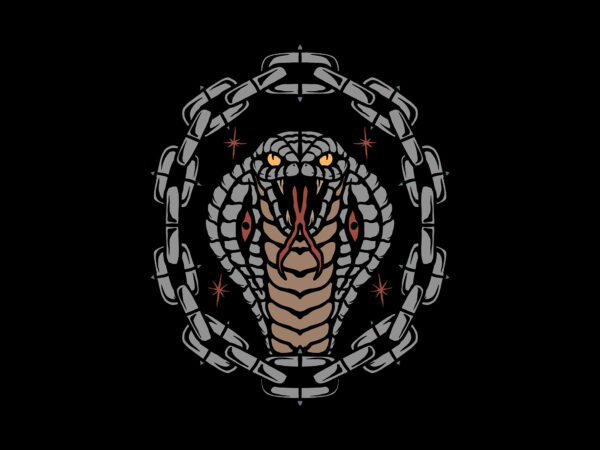 Chained cobra t shirt vector file