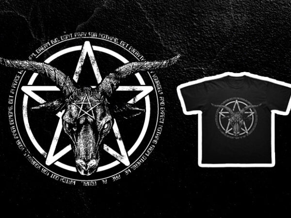 Grunge goth alternative aesthetic skull – baphomet occult black n white png graphic