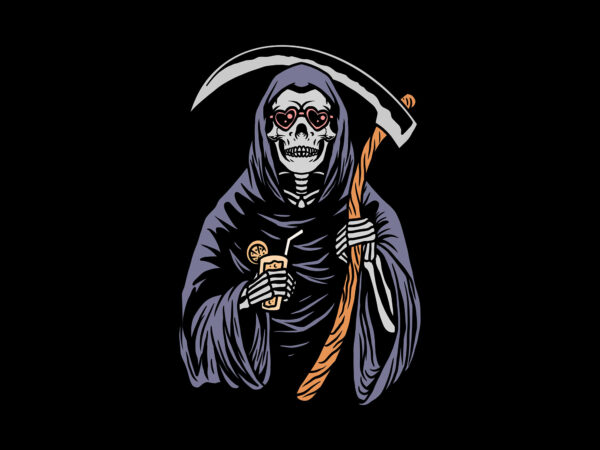 Grim in vacation t shirt design template