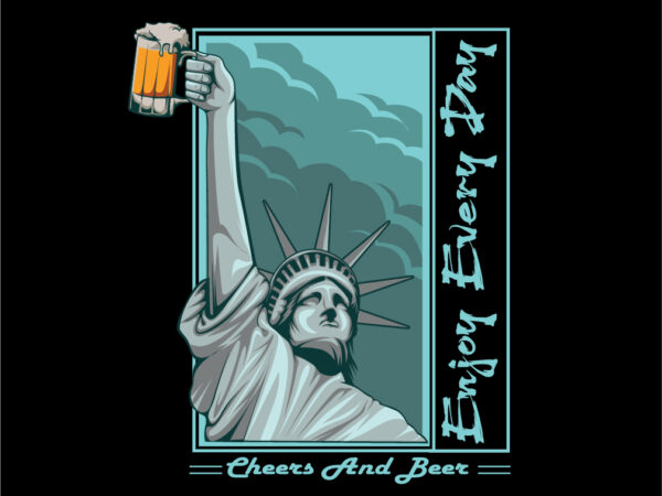Liberty and beer t shirt vector graphic