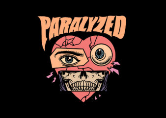 paralyzed streetwear t shirt illustration