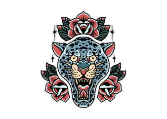 roses leopard t shirt design online