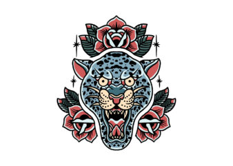roses leopard t shirt design online