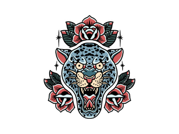 Roses leopard t shirt design online