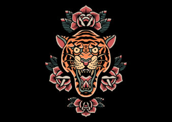 roses tiger t shirt design online