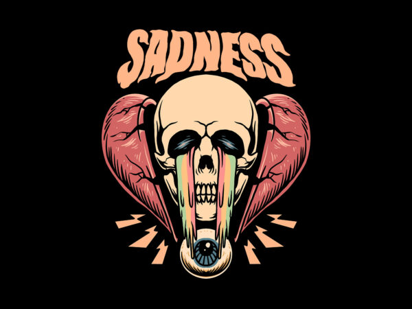 Sadness streetwear t shirt template vector