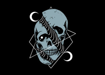 skull streetwear t shirt template vector