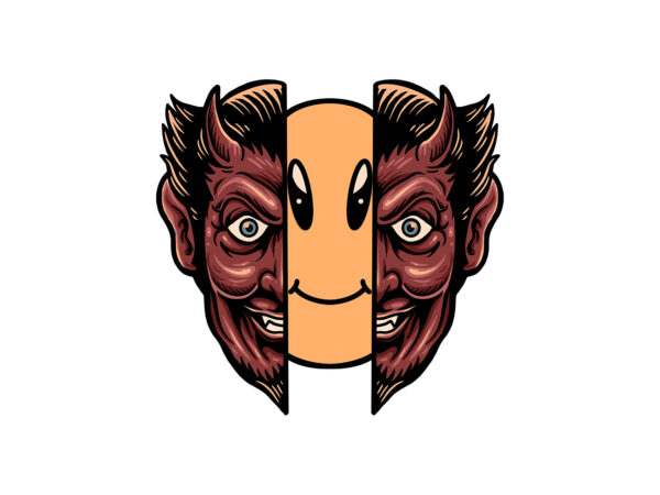 Smile of the devil t shirt template vector