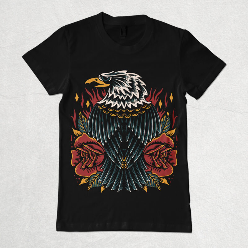 Strong eagle illustration for t-shirt design