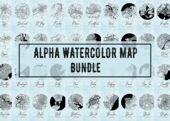 Alpha Watercolor Map Bundle t shirt vector