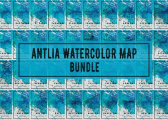 Antlia Watercolor Map Bundle t shirt vector