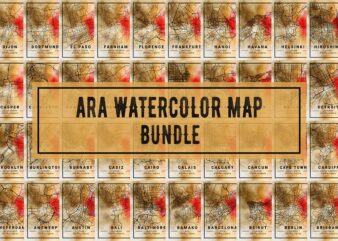 Ara Watercolor Map Bundle
