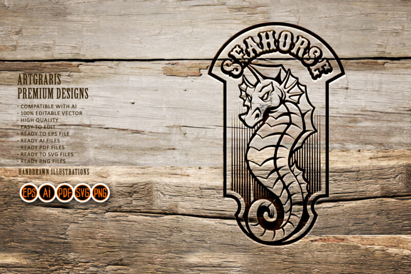 Sea Horse Badge Silhouette