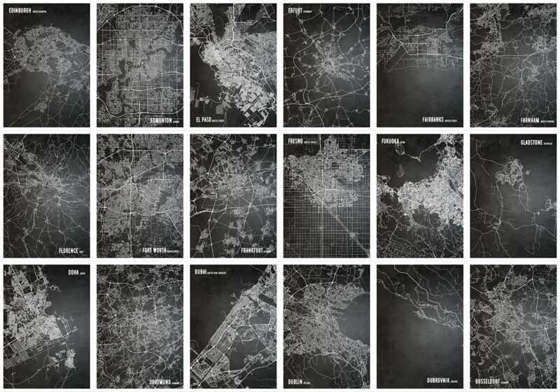 Black BG Old City Map Bundle