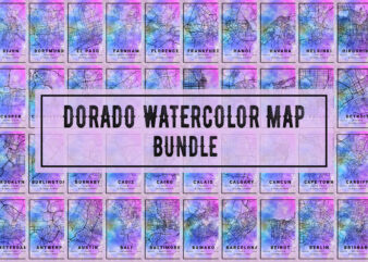 Dorado Watercolor Map Bundle