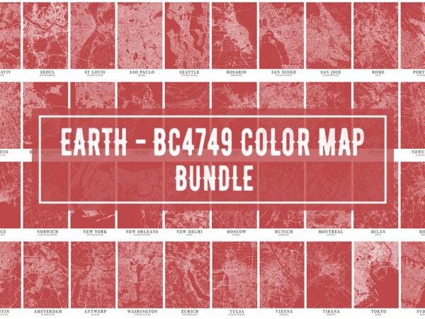 Earth – bc4749 color map bundle vector clipart