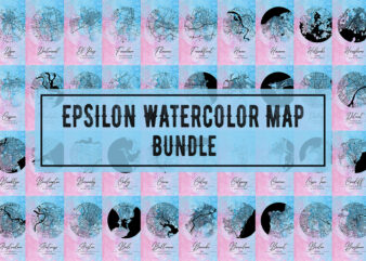 Epsilon Watercolor Map Bundle vector clipart