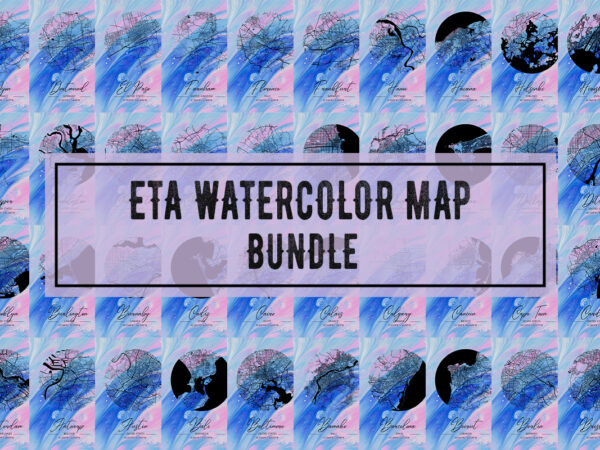 Eta watercolor map bundle vector clipart