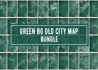 Green BG Old City Map Bundle t shirt design template