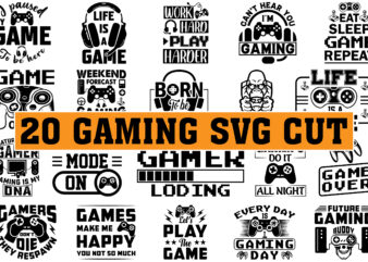 20 Gaming SVG cut files | Gaming t-shirt design