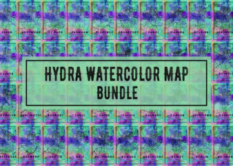 Hydra Watercolor Map Bundle