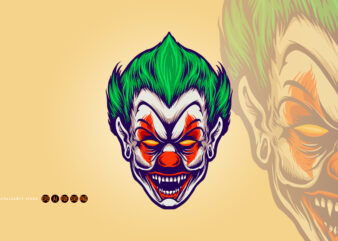 Head Angry Joker Clown Illustrations graphic t shirt