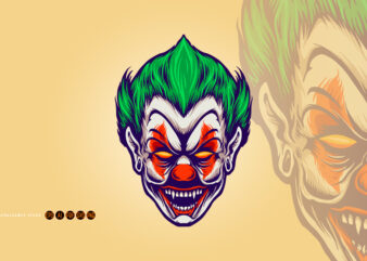 Head Angry Joker Clown Illustrations