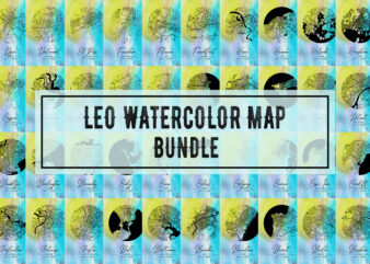 Leo Watercolor Map Bundle t shirt vector graphic
