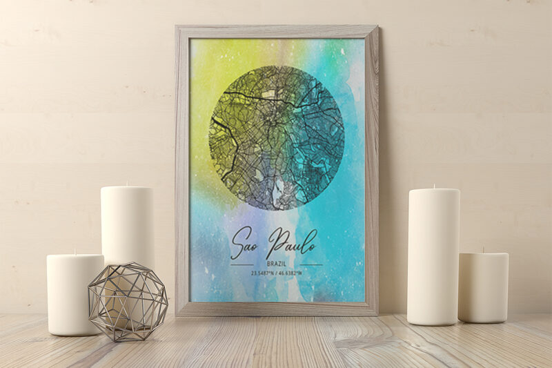 Leo Watercolor Map Bundle