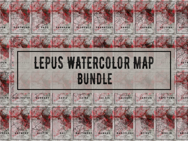 Lepus watercolor map bundle t shirt vector graphic