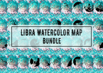 Libra Watercolor Map Bundle t shirt vector graphic