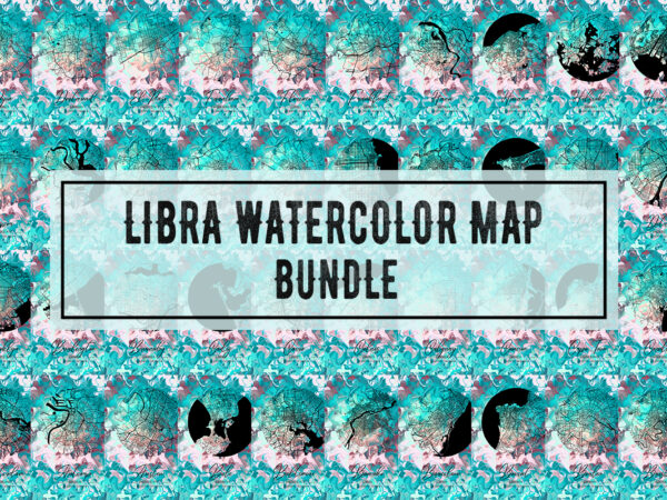 Libra watercolor map bundle t shirt vector graphic