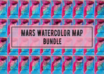 Mars Watercolor Map Bundle