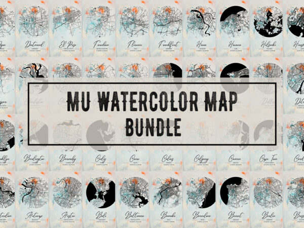 Mu watercolor map bundle t shirt designs for sale