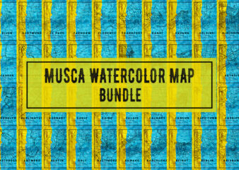 Musca Watercolor Map Bundle t shirt designs for sale