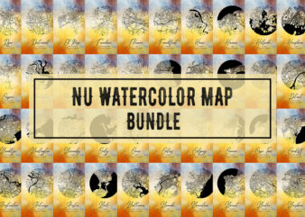 Nu Watercolor Map Bundle T shirt vector artwork