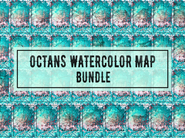 Octans watercolor map bundle t shirt design online