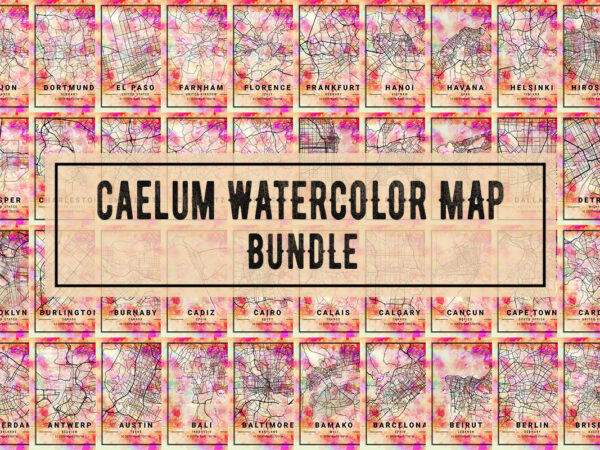 Caelum watercolor map bundle t shirt vector file Caelum watercolor map bundle t shirt vector file