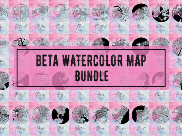 Beta watercolor map bundle t shirt template