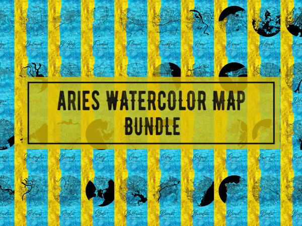 Aries watercolor map bundle t shirt vector Aries watercolor map bundle t shirt vector