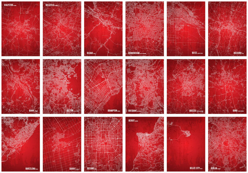Red BG Old City Map Bundle