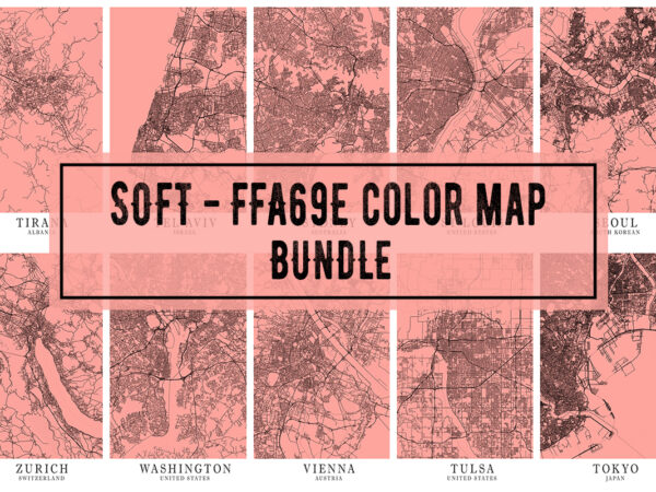 Soft – ffa69e color map bundle t shirt template vector