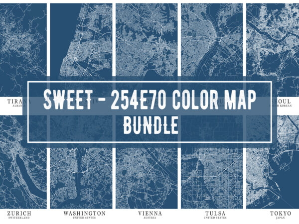 Sweet – 254e70 color map bundle t shirt template vector