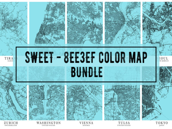 Sweet – 8ee3ef color map bundle t shirt template vector