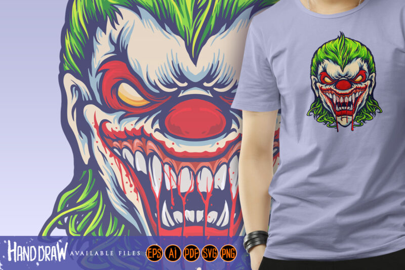 Evil Angry Joker Blood Vampire Illustrations