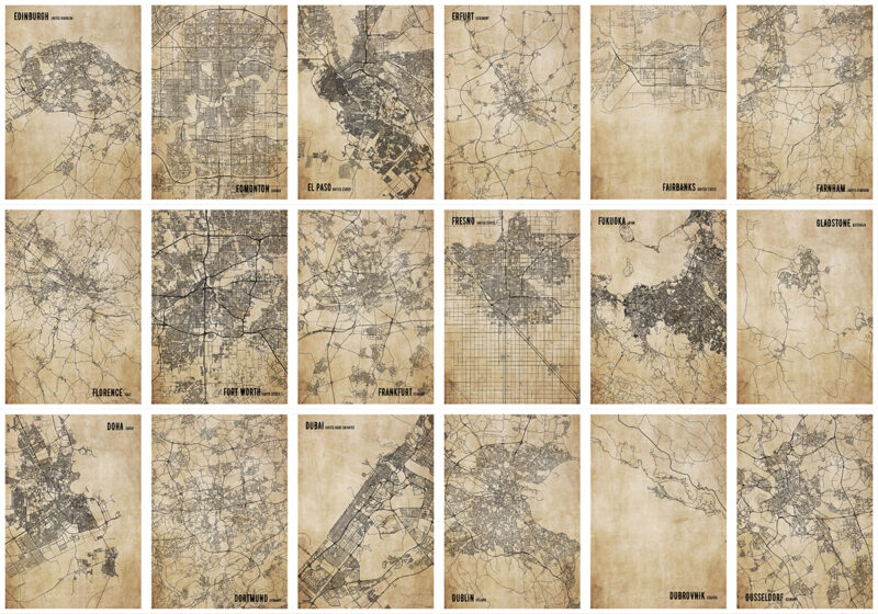 Vintage BG Old City Map Bundle