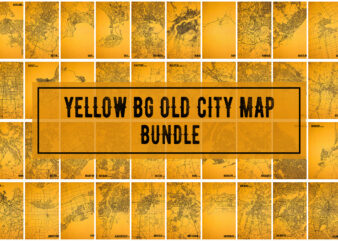 Yellow BG Old City Map Bundle t shirt design template