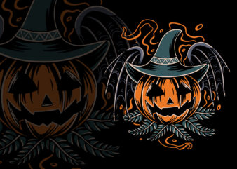 bat pumpkin halloween theme for t-shirt